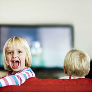 Просмотр мультфильмов в детском саду